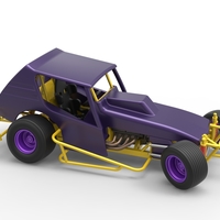 Vintage NE Dirt Modified stock car while turning 1:25 - Thumbnail 21