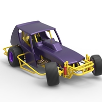 Vintage NE Dirt Modified stock car while turning 1:25 - Thumbnail 23