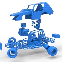 Vintage NE Dirt Modified stock car while turning 1:25 - Thumbnail 24