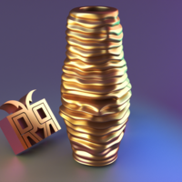Deformed fabric parametric vase - Thumbnail 1
