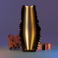 Deformed fabric parametric vase - Thumbnail 3