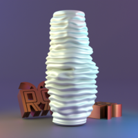 Deformed fabric parametric vase - Thumbnail 5