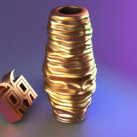 Deformed fabric parametric vase - Thumbnail 9