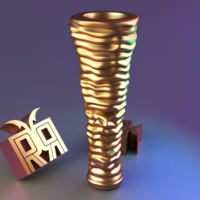Deformed fabric parametric vase 02 - Thumbnail 1