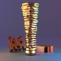 Deformed fabric parametric vase 02 - Thumbnail 2