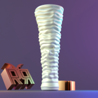 Deformed fabric parametric vase 02 - Thumbnail 6