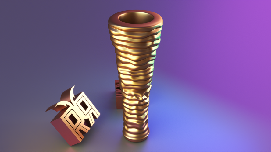 Deformed fabric parametric vase 02