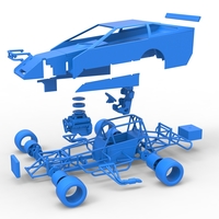 Vintage Asphalt Modified stock car V4 Scale 1:25 - Thumbnail 24