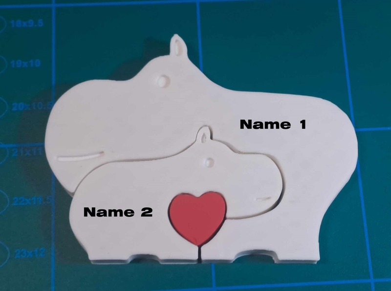 VALENTINE'S DAY - TWO HIPPOPOTAMUS