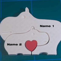 VALENTINE'S DAY - TWO HIPPOPOTAMUS - Thumbnail 1