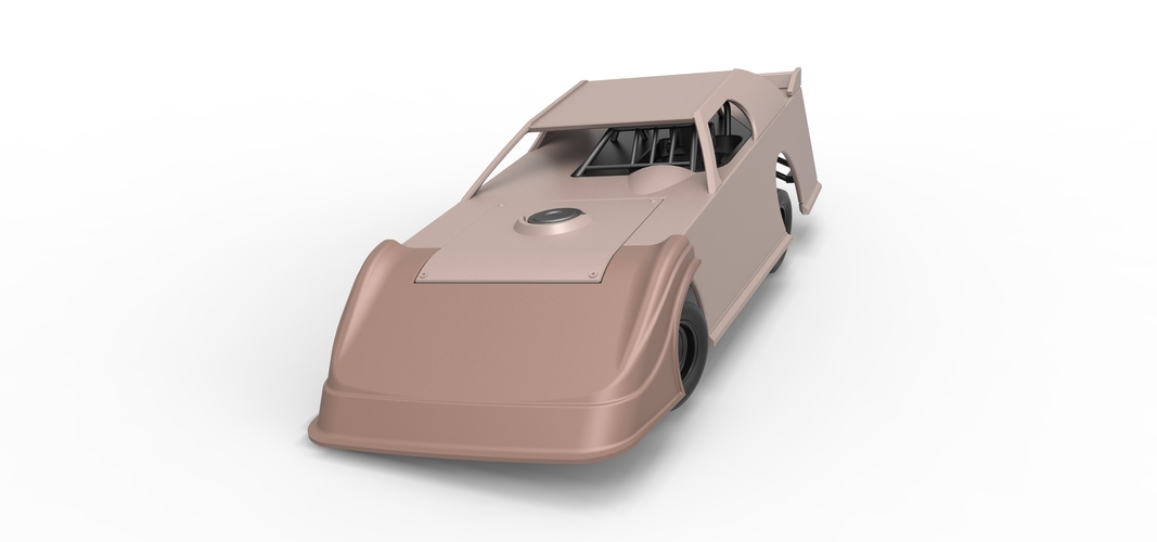 Dirt Modified Super stock car while turning 1:25 3D Print 542335