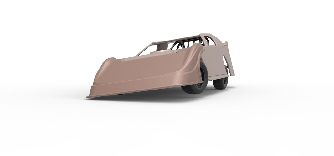 Dirt Modified Super stock car while turning 1:25 3D Print 542336