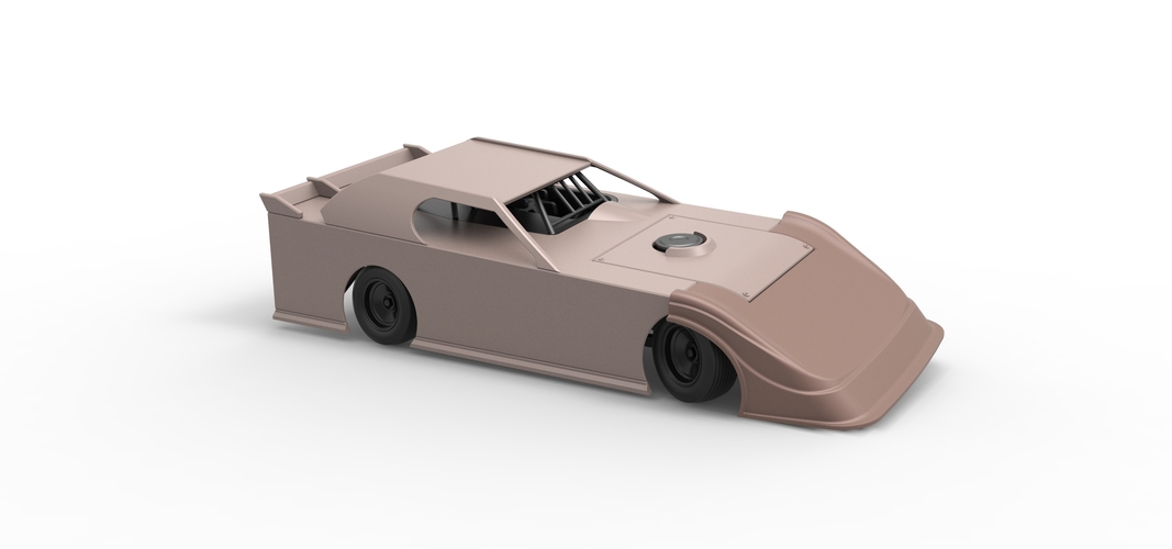 Dirt Modified Super stock car while turning 1:25 3D Print 542351