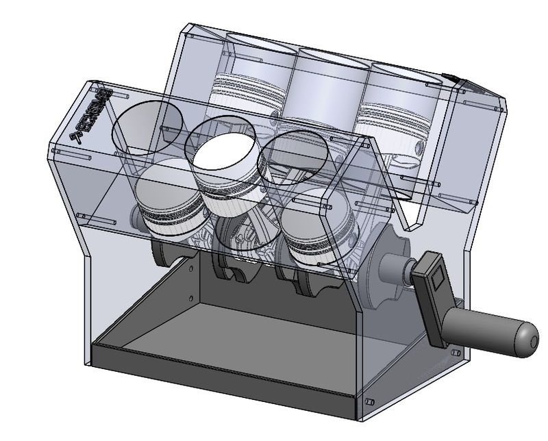 Car V6 engine (60° and with a small storage) 