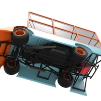 Super Dirt Late model with side wing while turning 1:25 - Thumbnail 3