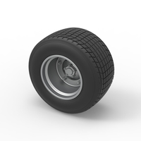 Wheel of Vintage Dirt race car V1 Scale 1:25 - Thumbnail 7