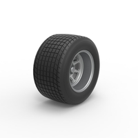 Wheel of Vintage Dirt race car V2 Scale 1:25 - Thumbnail 2