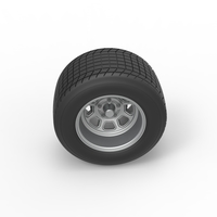 Wheel of Vintage Dirt race car V2 Scale 1:25 - Thumbnail 6