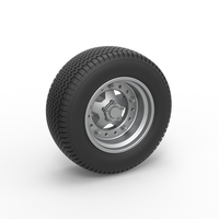 Front Wheel of Northeast Dirt Modified stock car 1:25 - Thumbnail 1