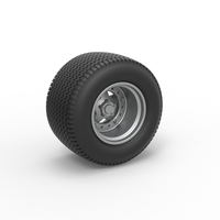 Rear Wheel of Northeast Dirt Modified stock car 1:25 - Thumbnail 1