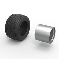 Rear Wheel of Northeast Dirt Modified stock car 1:25 - Thumbnail 10