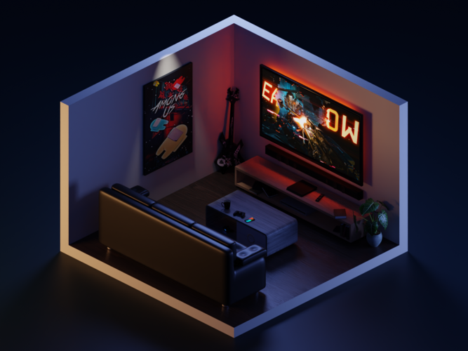 Low Poly Isometric Room