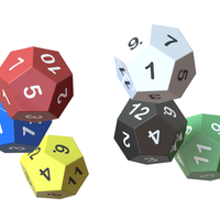 Small 12 Sided Game Dice 6 Colors 3D Printing 543264