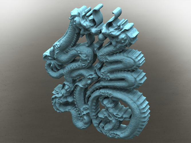 3D Art Chinese Dragon Stencil 3D Print 543315