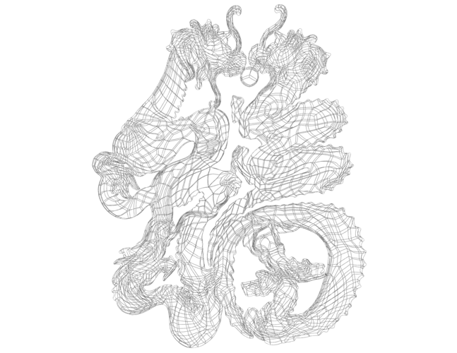 3D Art Chinese Dragon Stencil 3D Print 543323