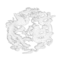 3D Art Dragon and Phoenix Stencil - Thumbnail 12