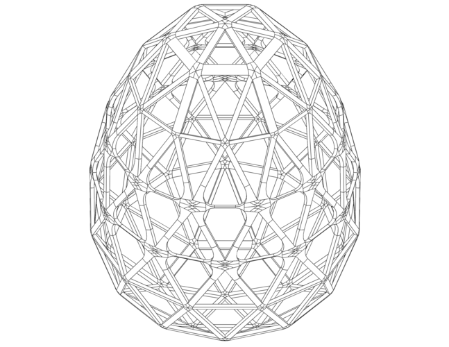 Wireframe Shape Geometric Egg 3D Print 543405