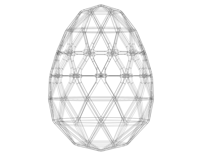 Wireframe Shape Geometric Egg 3D Print 543407