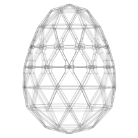 Wireframe Shape Geometric Egg - Thumbnail 3