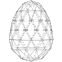 Wireframe Shape Geometric Egg - Thumbnail 4