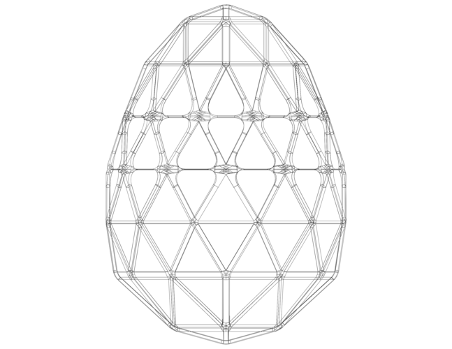 Wireframe Shape Geometric Egg 3D Print 543409