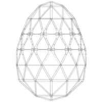 Wireframe Shape Geometric Egg - Thumbnail 5