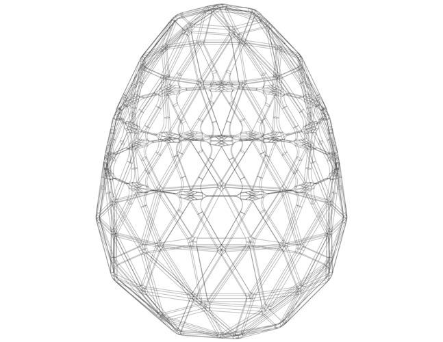 Wireframe Shape Geometric Egg 3D Print 543410