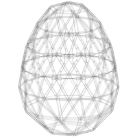 Wireframe Shape Geometric Egg - Thumbnail 6
