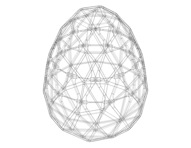 Wireframe Shape Geometric Egg 3D Print 543413