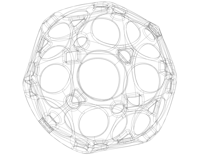 Wireframe Shape Geometric Holes Pattern Ball 3D Print 543417