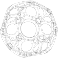Wireframe Shape Geometric Holes Pattern Ball - Thumbnail 1