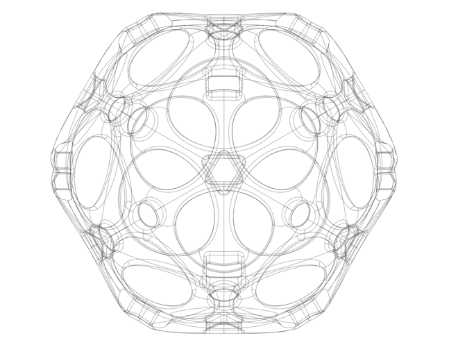 Wireframe Shape Geometric Holes Pattern Ball 3D Print 543418