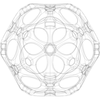 Wireframe Shape Geometric Holes Pattern Ball - Thumbnail 2