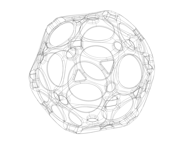 Wireframe Shape Geometric Holes Pattern Ball 3D Print 543419