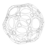 Wireframe Shape Geometric Holes Pattern Ball - Thumbnail 3