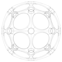 Wireframe Shape Geometric Holes Pattern Ball - Thumbnail 4