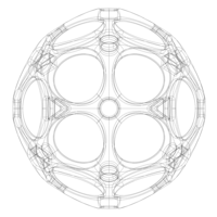 Wireframe Shape Geometric Holes Pattern Ball - Thumbnail 5