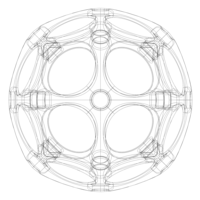 Wireframe Shape Geometric Holes Pattern Ball - Thumbnail 6