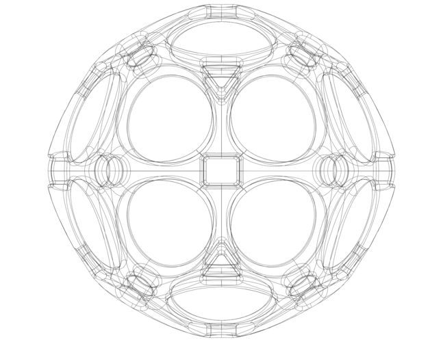 Wireframe Shape Geometric Holes Pattern Ball 3D Print 543423