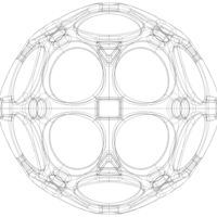 Wireframe Shape Geometric Holes Pattern Ball - Thumbnail 7